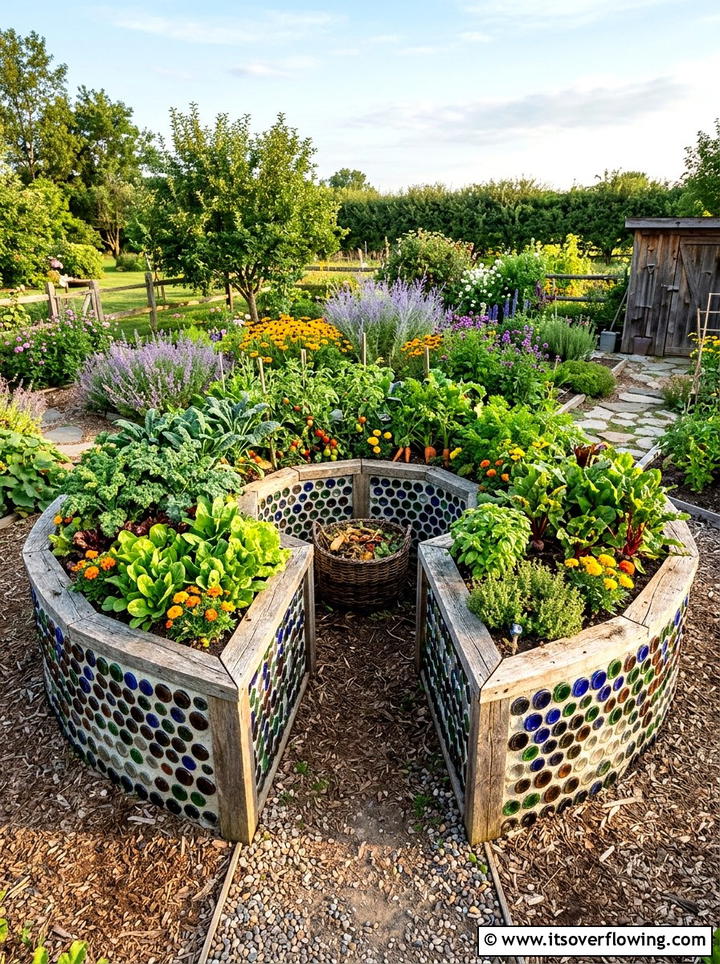 Recycled Material Garden - 25 creative garden ideas with keyhole garden beds