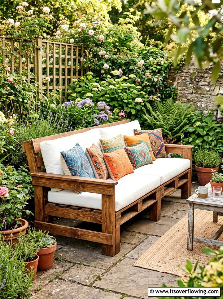 Recycled Pallet Bench - 25 garden ideas with weekend projects