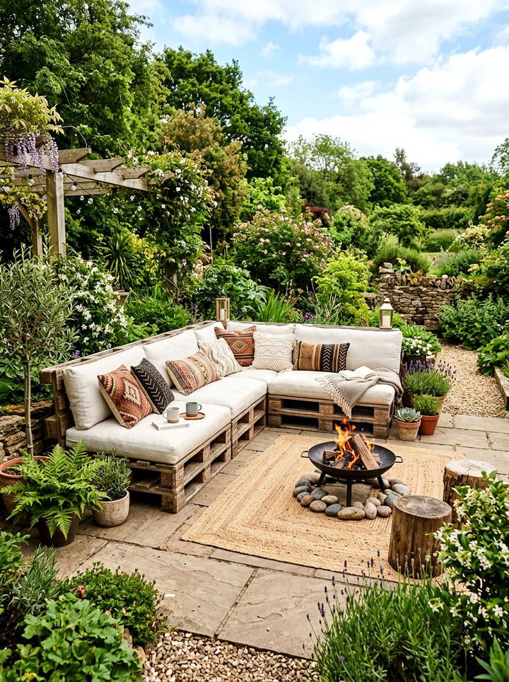 Recycled Pallet Couch - 25 backyard decorating ideas with boho accents