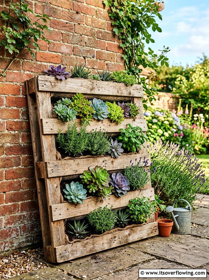 Recycled Pallet Planter - 25 backyard ideas with container garden