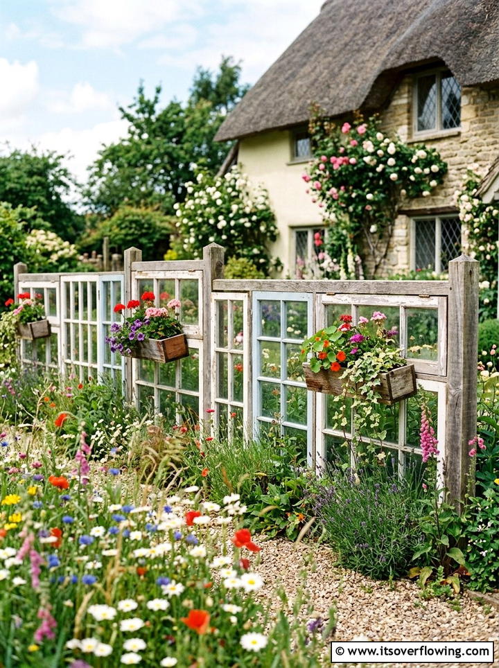 Recycled Window Frames - 25 garden decor ideas with fence decorations