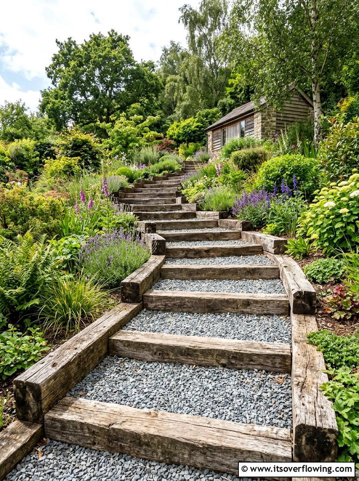 Recycled Wood Steps In Garden - 25 small garden ideas with stepping stones