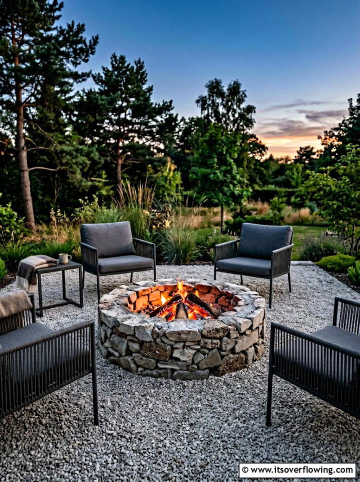 Recycled concrete fire pit - 25 upcycled garden ideas with concrete scraps