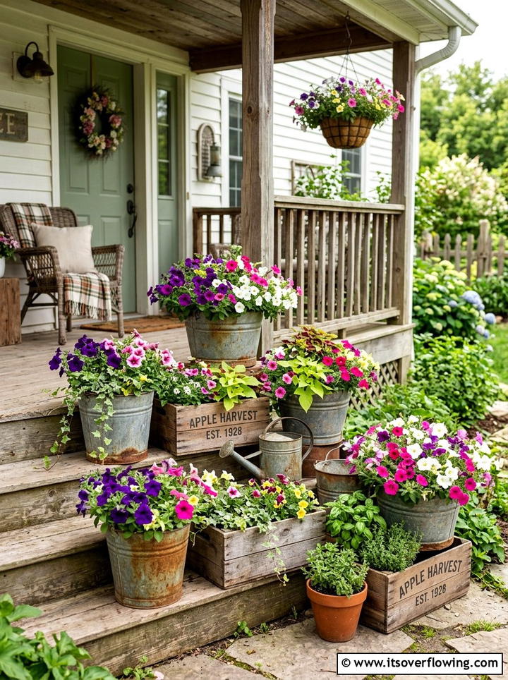 Recycled container garden - 25 cheap garden ideas for front yard