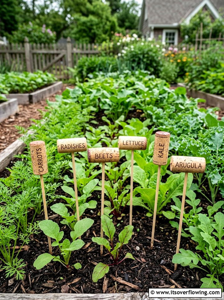 Recycled cork marker - 25 recycled garden ideas for school projects
