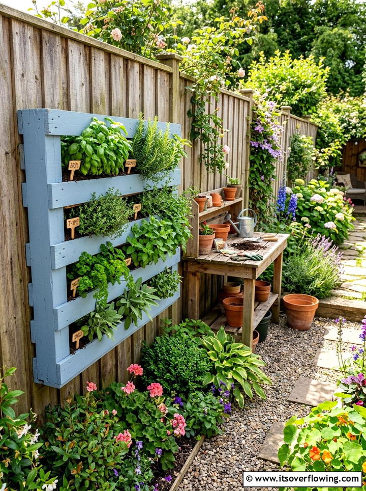 Recycled pallet wall planter - 25 garden decor ideas with wall art