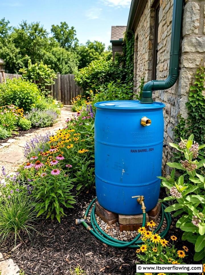 Recycled plastic rain barrel - 25 garden ideas with rain barrels