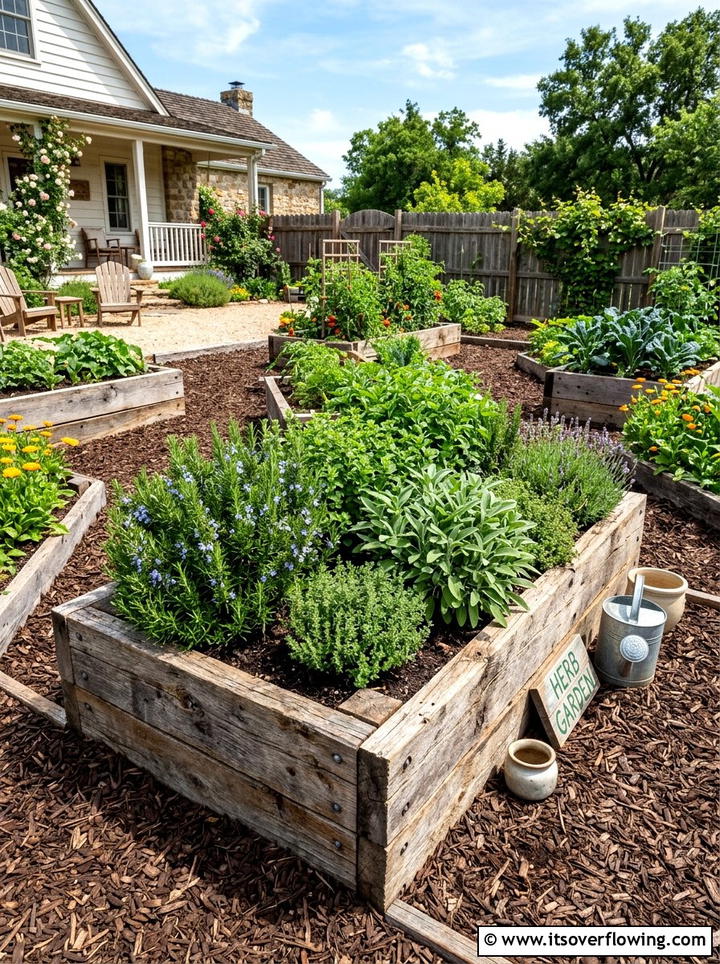 Recycled wood raised beds - 25 cheap garden ideas with drought tolerant plants