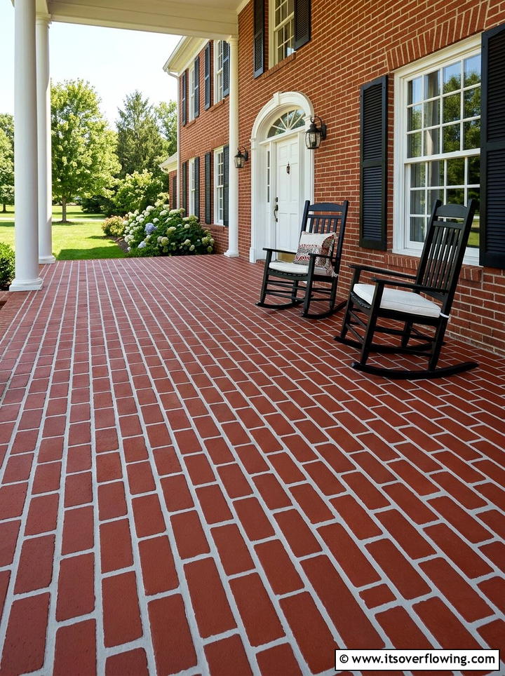 Red Brick Painted Porch Floor - 25 front porch ideas with painted floor