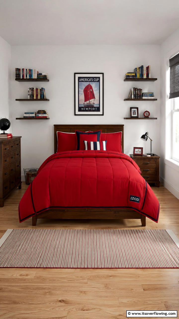 Red Desk Area for Study - 20 Red Boy Room Ideas for a Fun and Energetic Space