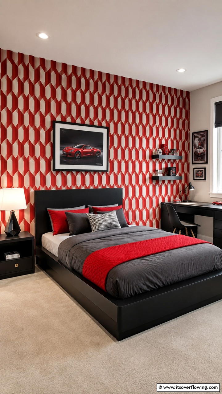 Red Headboard for the Bed - 20 Red Boy Room Ideas for a Fun and Energetic Space