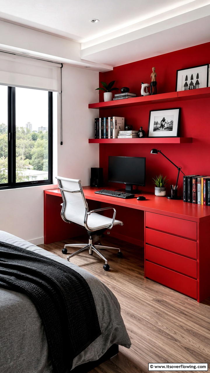 Red Rug to Ground the Space - 20 Red Boy Room Ideas for a Fun and Energetic Space