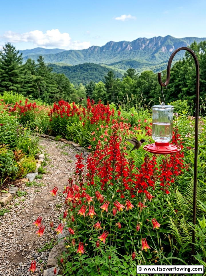 Red native wildflower landscape - 25 creative garden ideas with native wildflowers