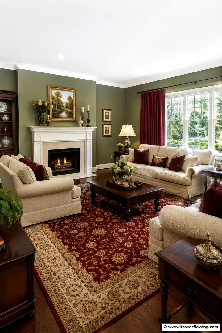 Refined Color Palette Harmony - 30 Traditional Living Room Ideas for Timeless Elegance