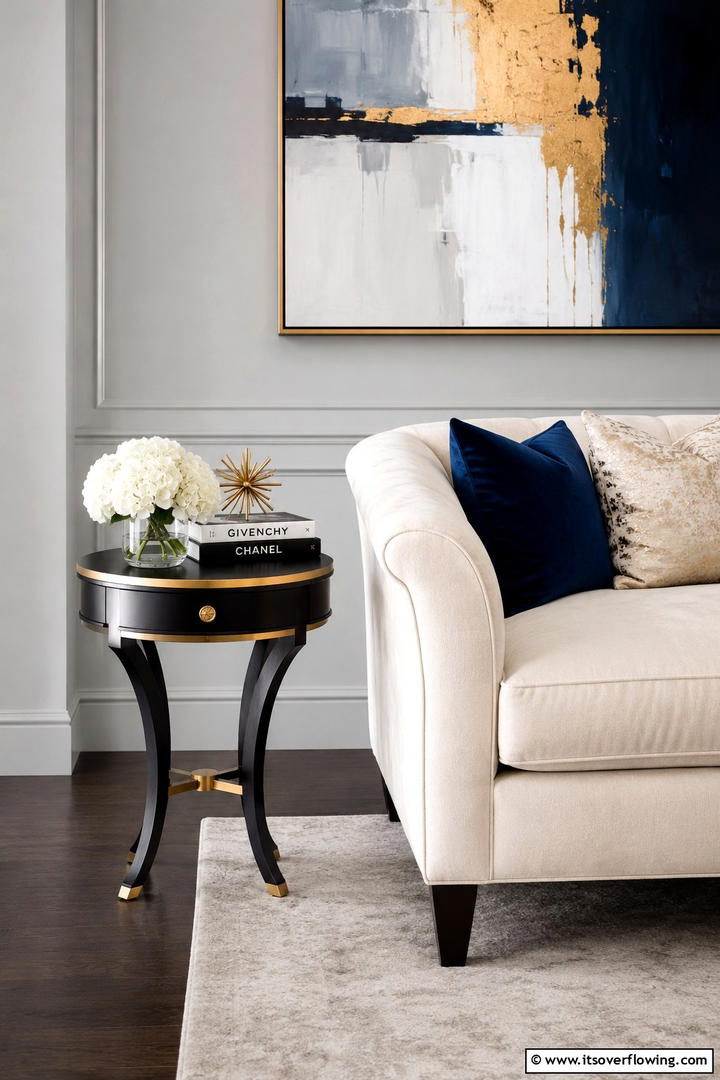 Refined Painted Side Table Sophistication - 30 Painted Furniture Ideas to Revamp Your Home Décor