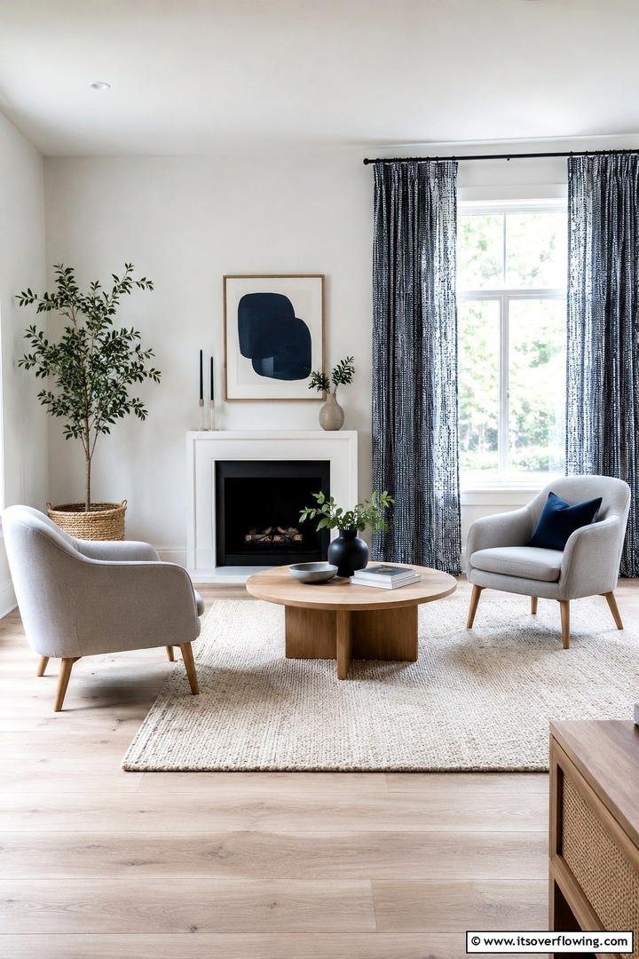 Refined Simplicity with Grey Details - 30 Navy Blue and Grey Living Room Ideas for Sophisticated Style