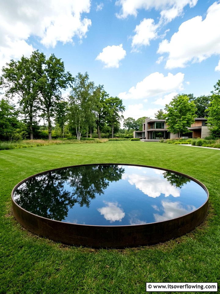 Reflection pool water bowl - 25 garden decor ideas with water bowls