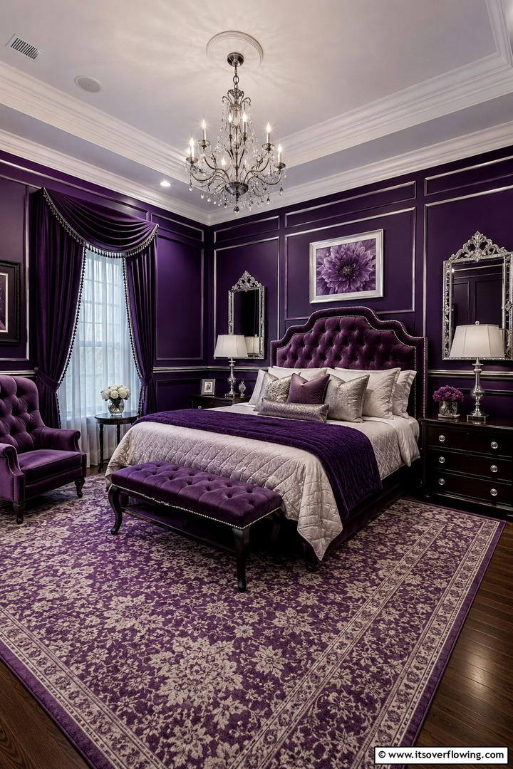 Regal Purple Revival - 30 Purple Bedroom Ideas for a Dreamy and Relaxing Retreat