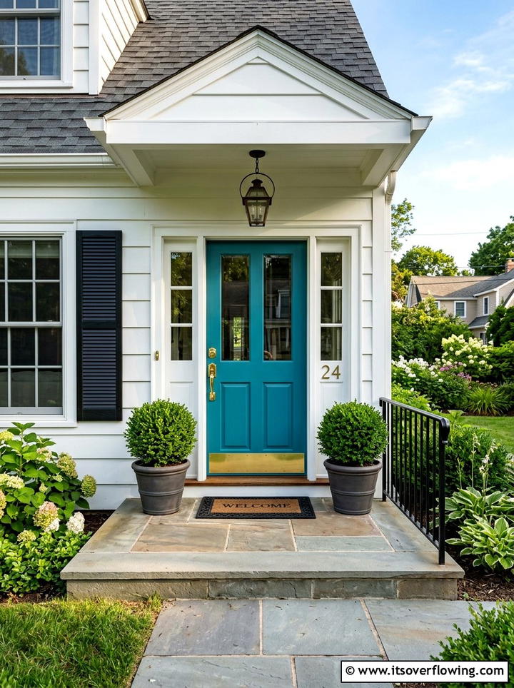 Repainted Front Door - 25 front porch ideas diy