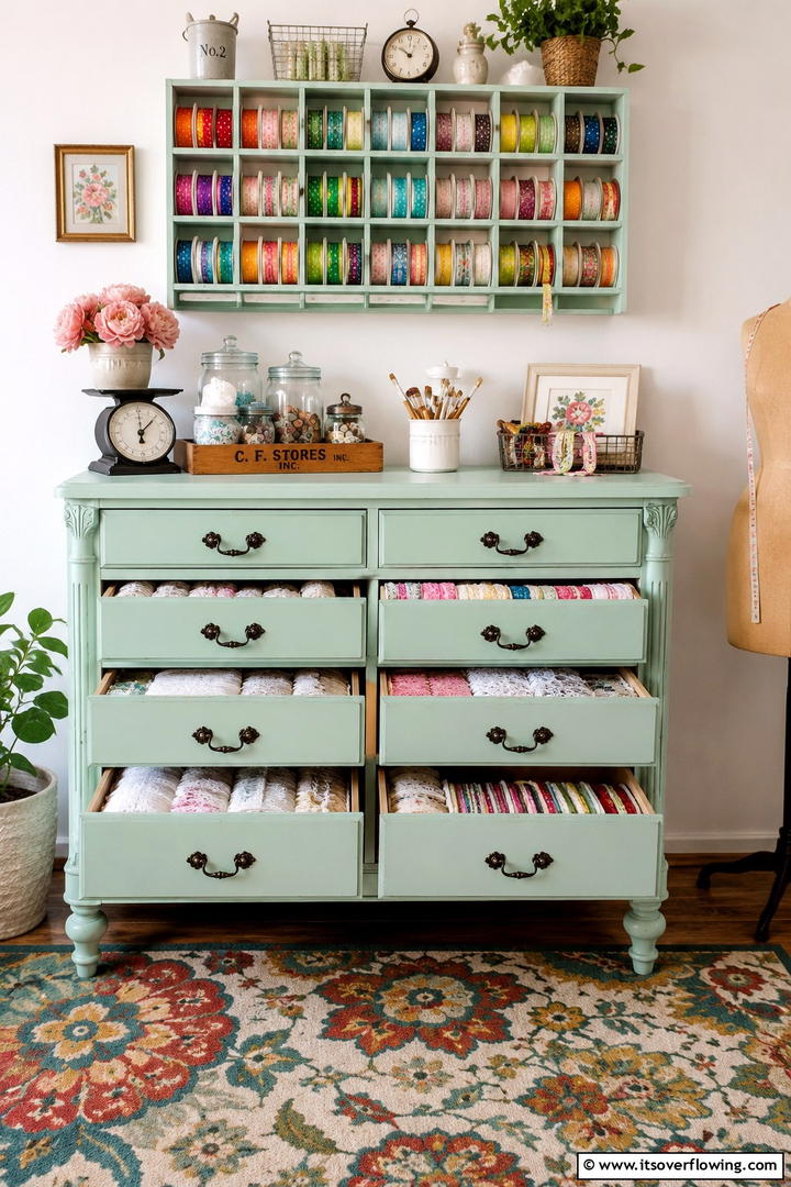 Repurposed Furniture Solutions - 30 Small Craft Room Ideas for Organized Creative Spaces