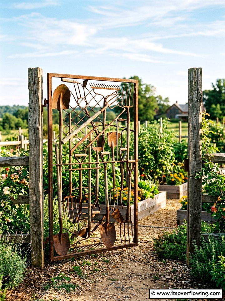 Repurposed Ladder Garden Gate - 25 reusing old things ideas for gate decor