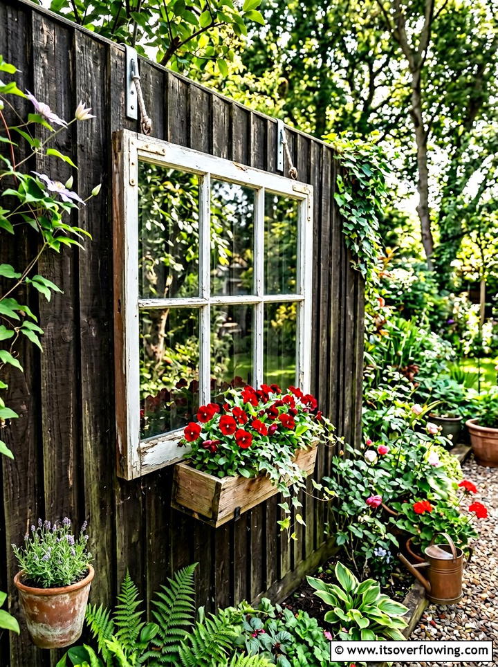Repurposed Window Frame - 25 creative garden ideas on a budget