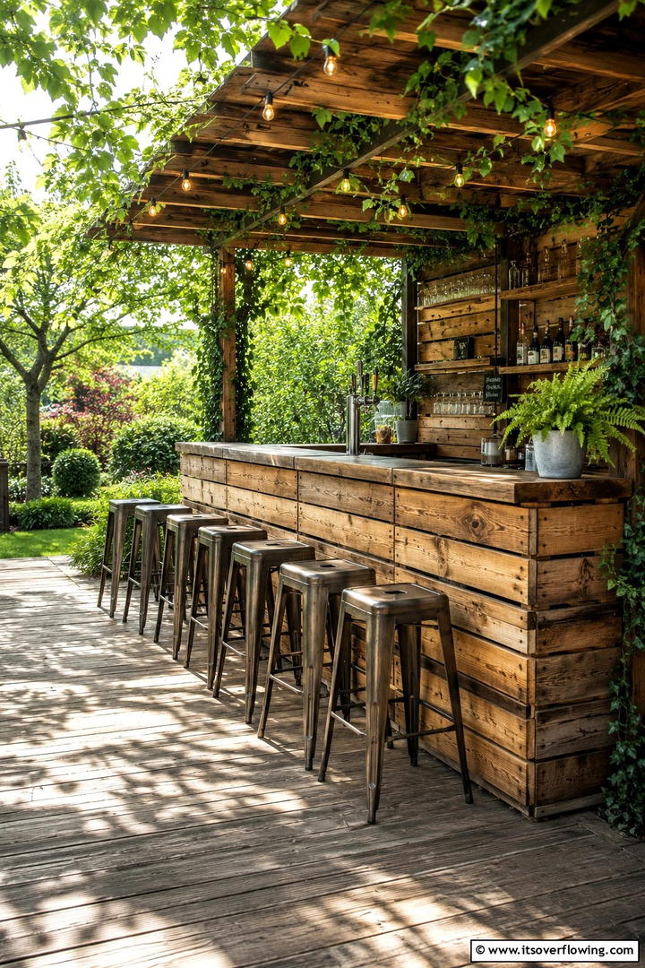 Repurposed Wood Pallet Bar - 30 Rustic Outdoor Kitchen Ideas for Al Fresco Dining