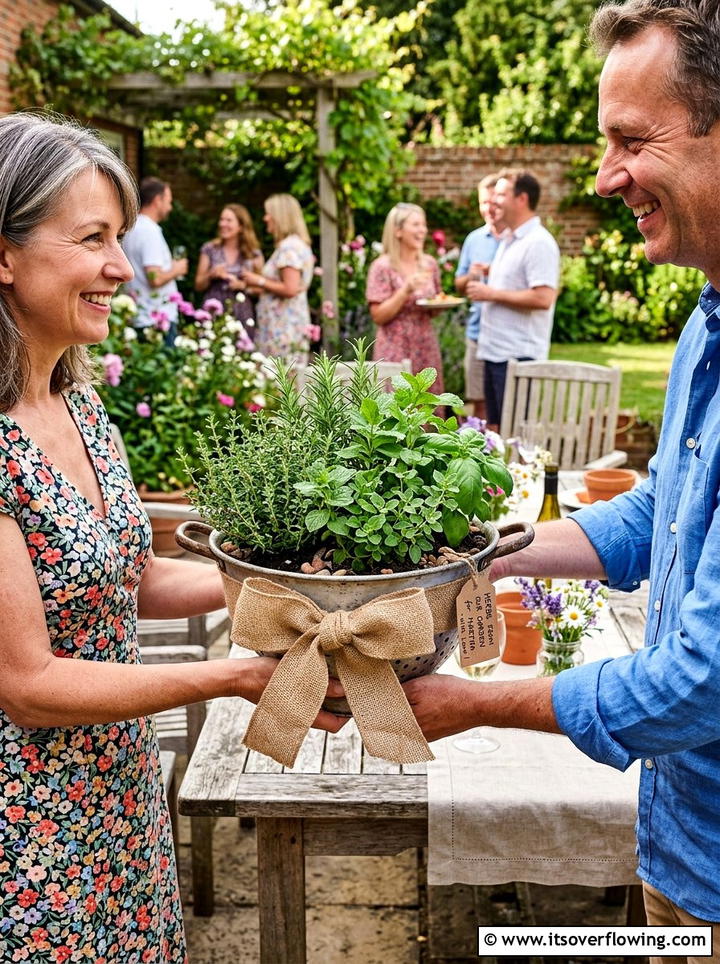 Repurposed colander gift - 25 upcycled garden ideas with old colanders