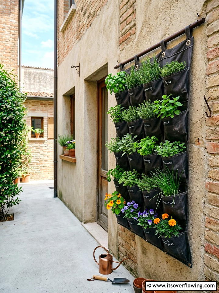 Repurposed shoe organizer planter - 25 upcycled garden ideas for narrow spaces