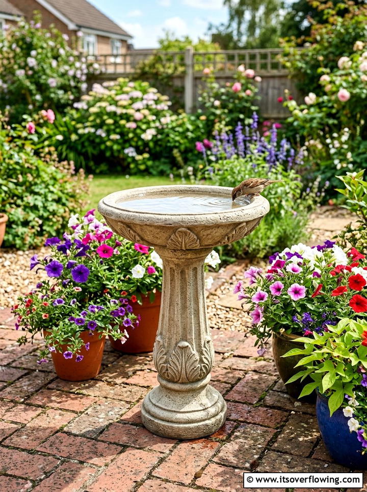 Resin bird bath lightweight - 25 garden decor ideas with bird baths