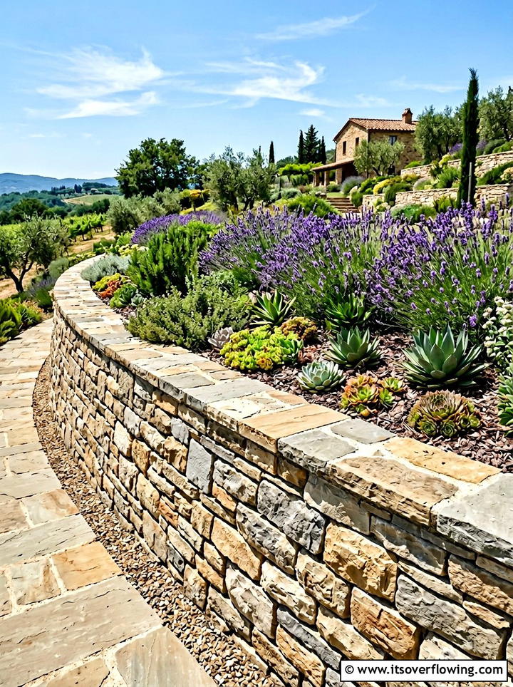 Retaining Wall - 25 backyard ideas with mediterranean style