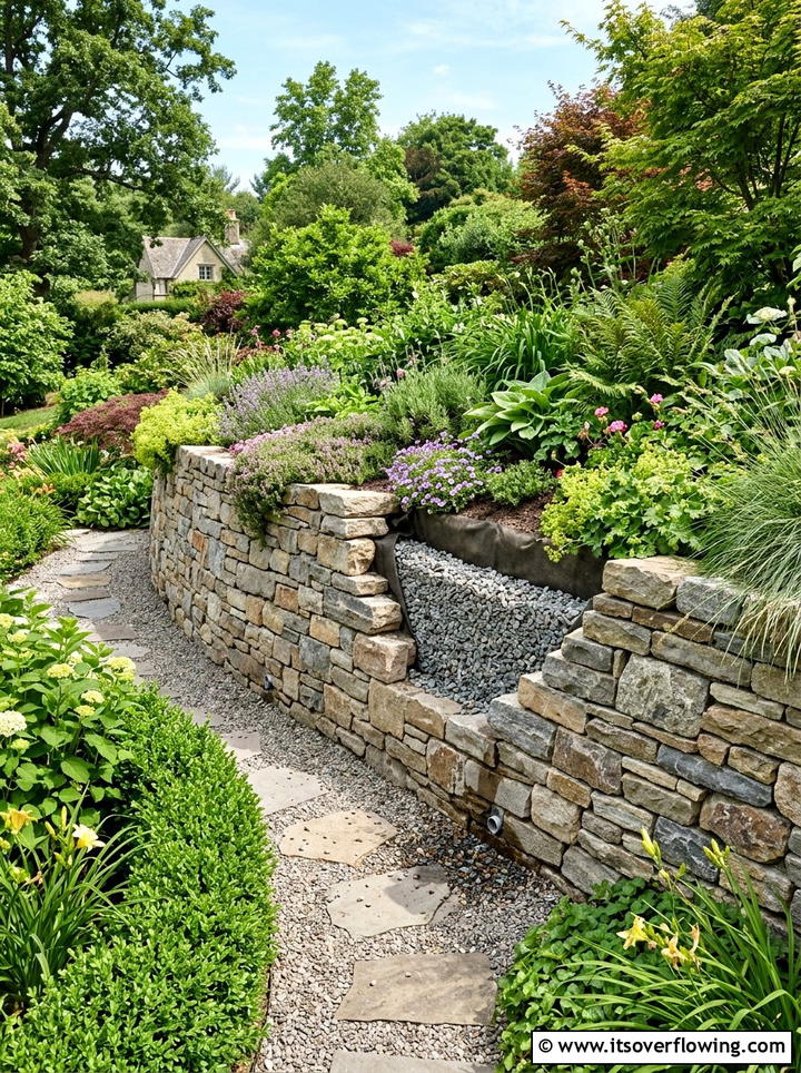 Retaining Wall Drainage - 25 backyard ideas with drainage solutions