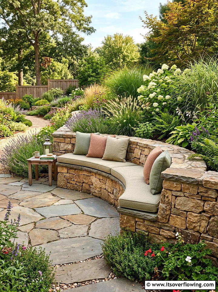 Retaining Wall Seating - 25 backyard ideas with seating area