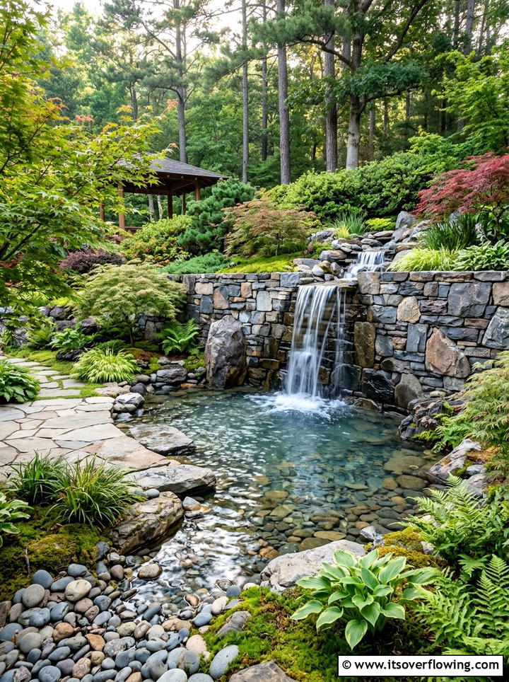 Retaining Wall Water Feature - 25 backyard ideas with retaining wall