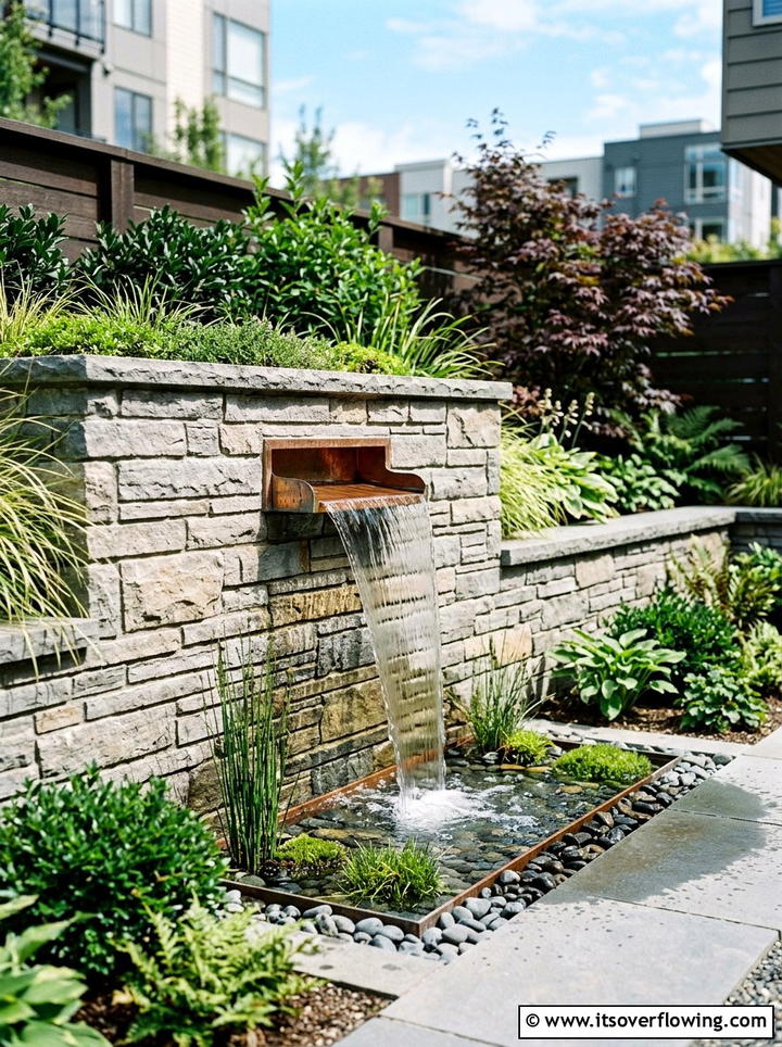 Retaining Wall Waterfall - 25 garden ideas with waterfall