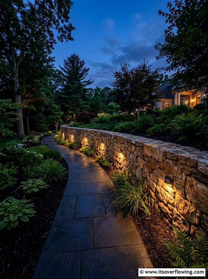 Retaining Wall With Integrated Lighting - 25 backyard ideas with retaining wall