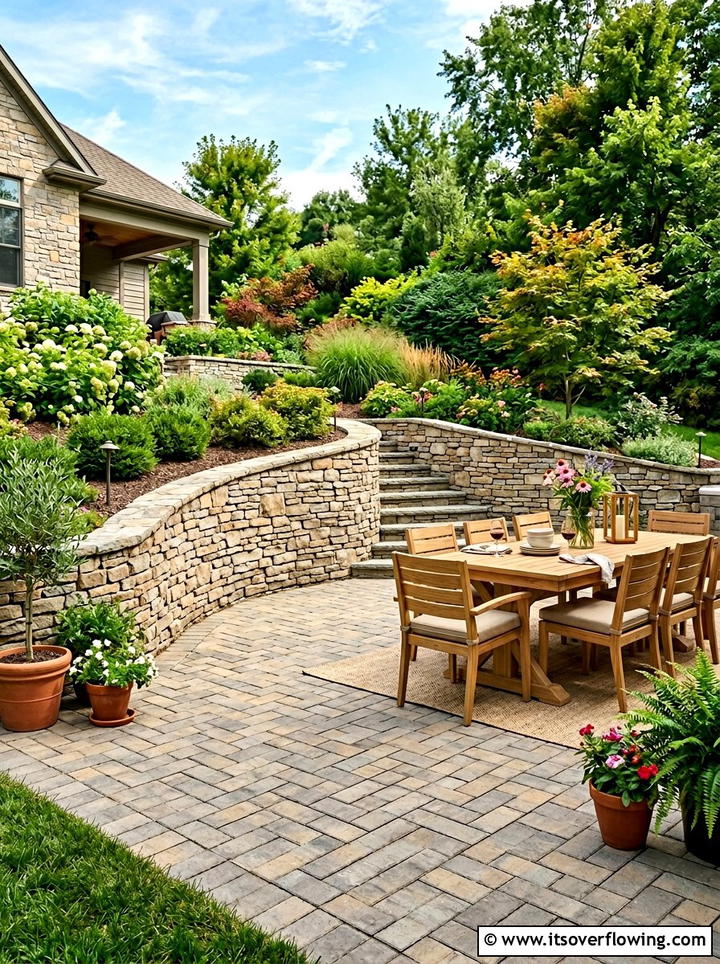 Retaining Wall With Paver Patio - 25 backyard ideas with retaining wall