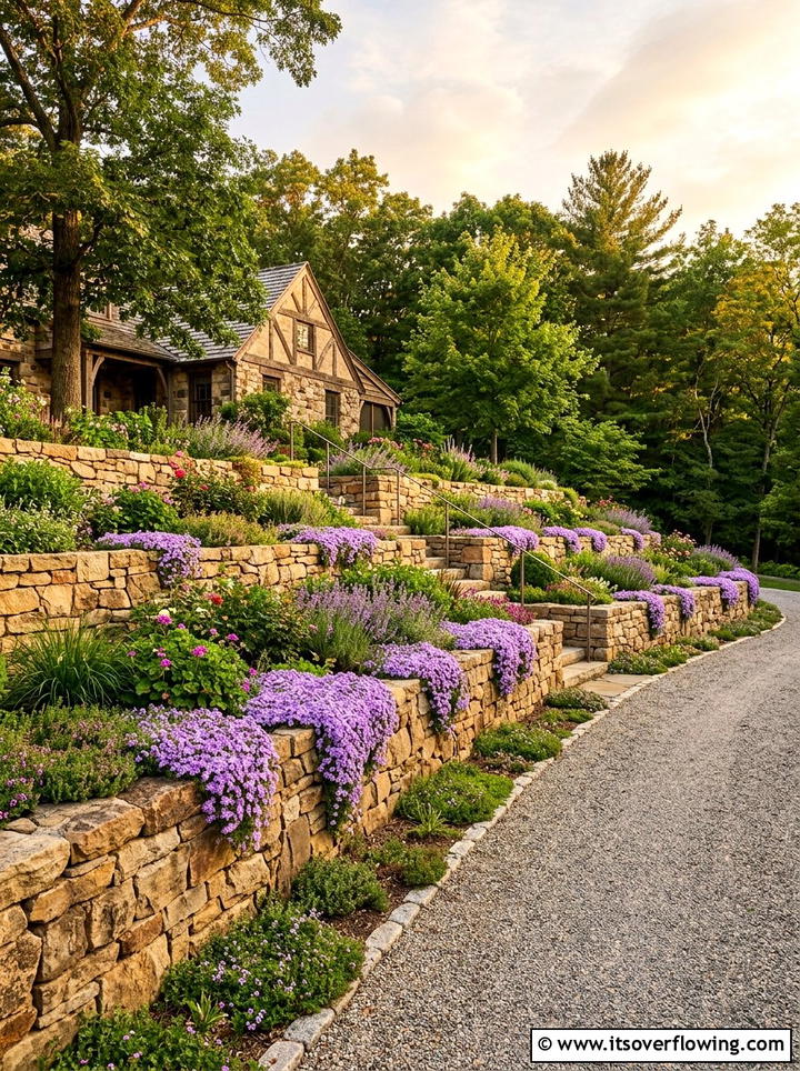 Retaining wall driveway garden - 25 garden design ideas for driveways
