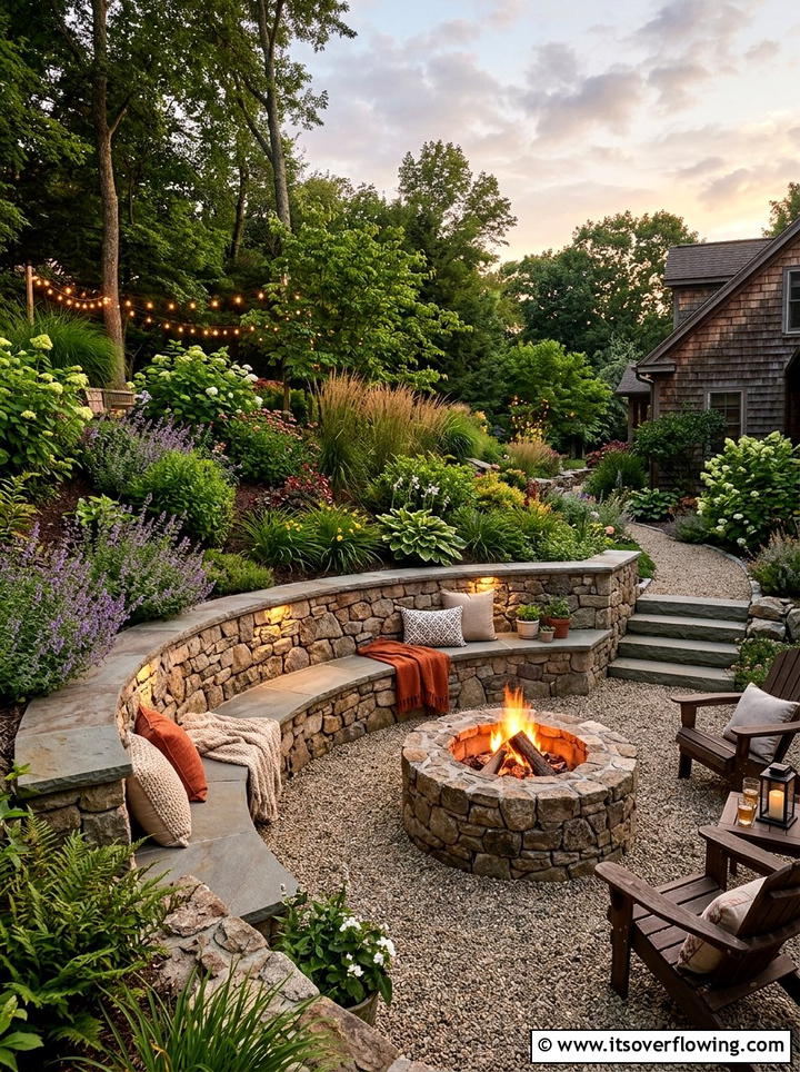 Retaining wall fire pit - 25 garden design ideas for fire pit corners