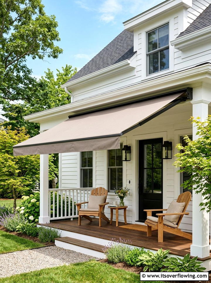Retractable Porch Awning - 25 front porch ideas for south facing porch