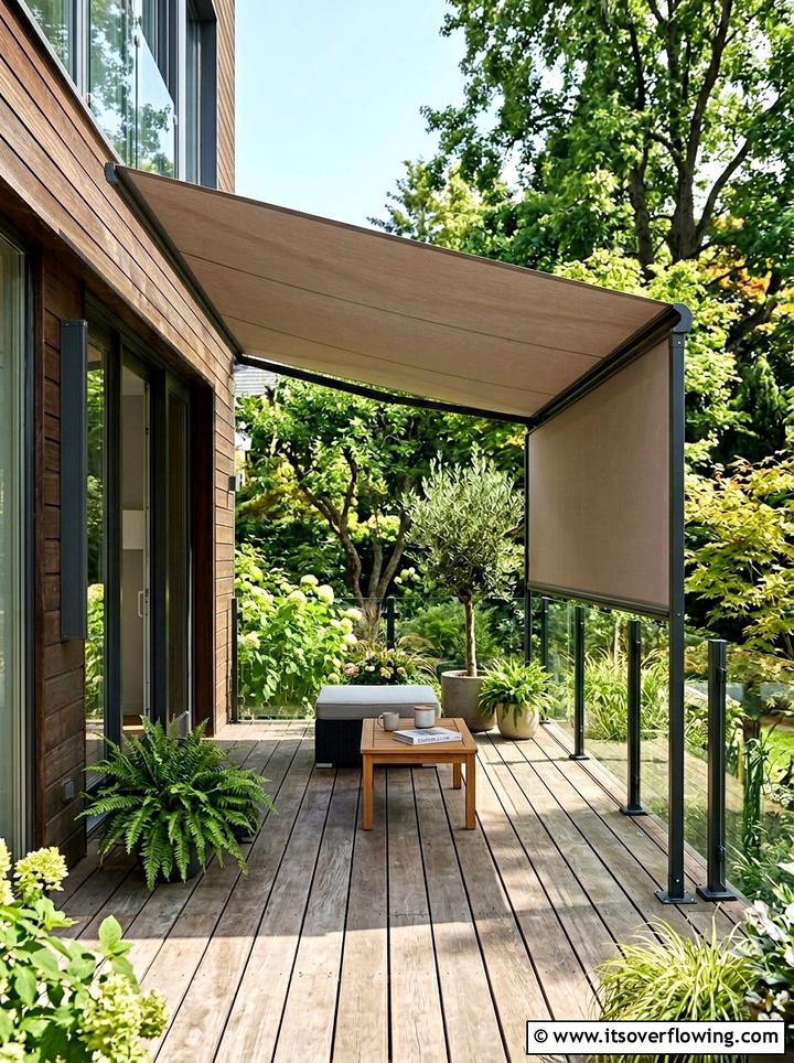 Retractable Side Awning - 25 garden ideas for privacy