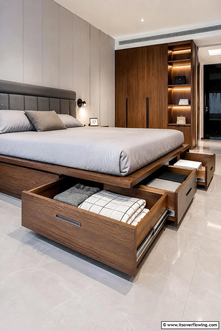 Retractable Under Bed Storage - 30 Tiny House Storage Ideas to Maximize Compact Living Spaces