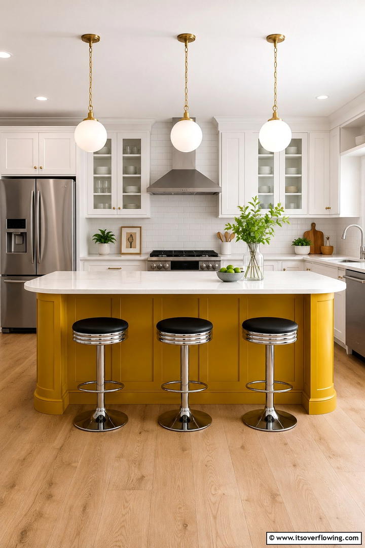 Retro Painted Kitchen Island Flair - 30 Painted Furniture Ideas to Revamp Your Home Décor