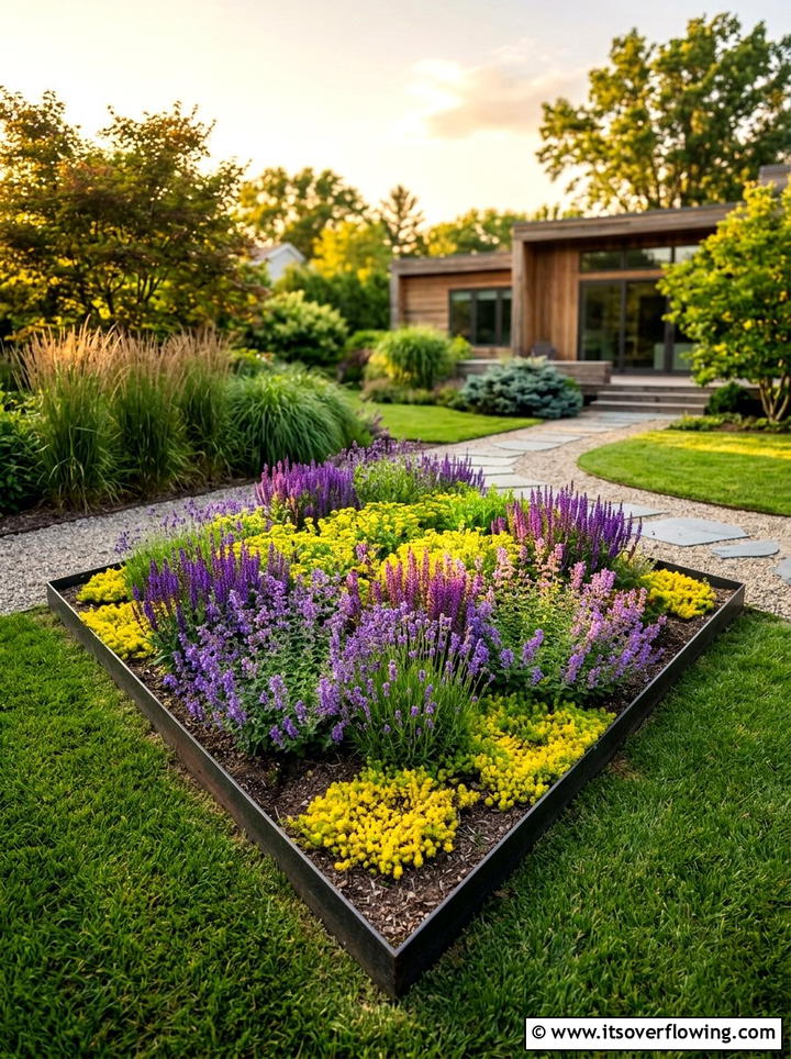 Rhombus shaped garden plot - 25 creative garden ideas with geometric beds