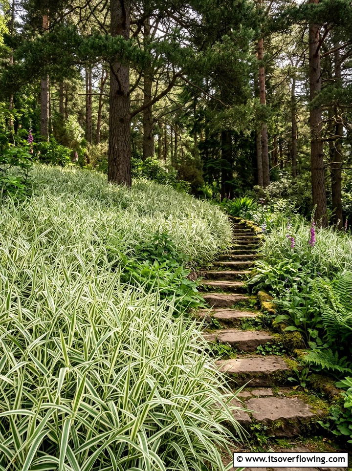 Ribbon grass ground cover - 25 backyard ideas with ornamental grasses