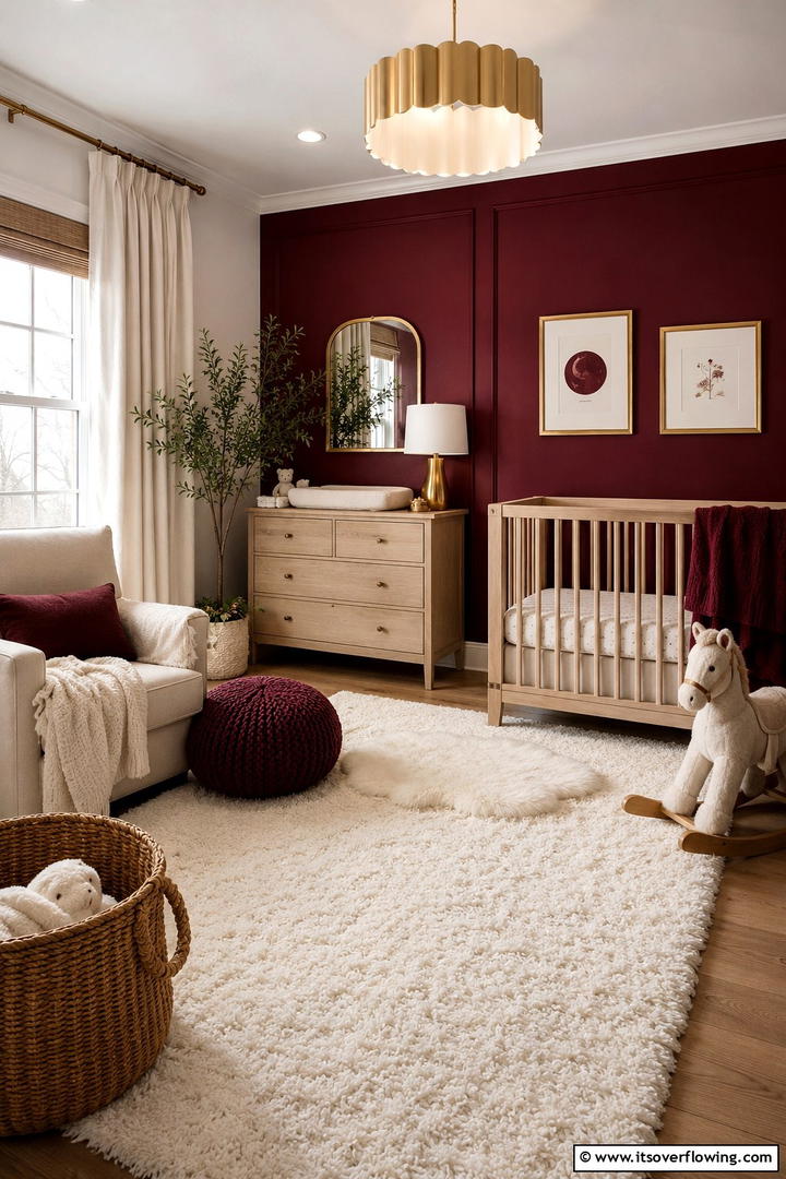 Rich Burgundy Hues - 30 Soothing Nursery Color Ideas for a Calming Atmosphere