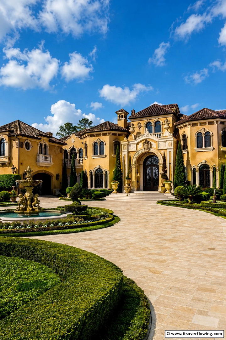 Rich Gold Splendor - 30 Stucco Color Ideas for Modern and Timeless Home Exteriors