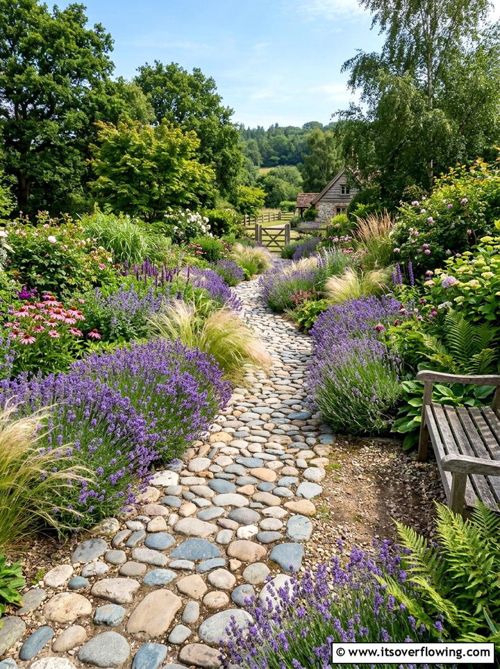 River Rock Walkway - 25 garden decor ideas on a budget
