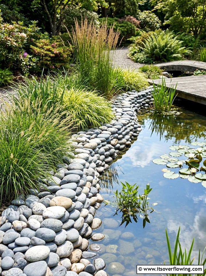 River rock garden edging - 25 reusing old things ideas for garden edging