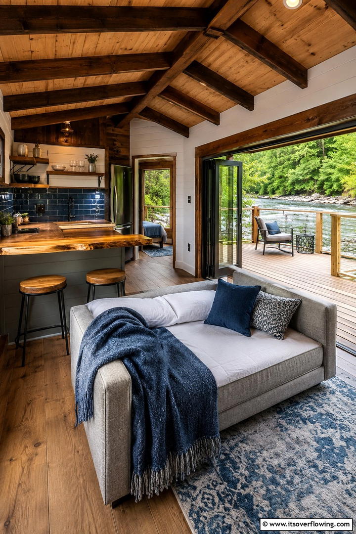 Riverside Rustic Getaway - 30 Rustic Tiny House Ideas for Compact, Cozy Living